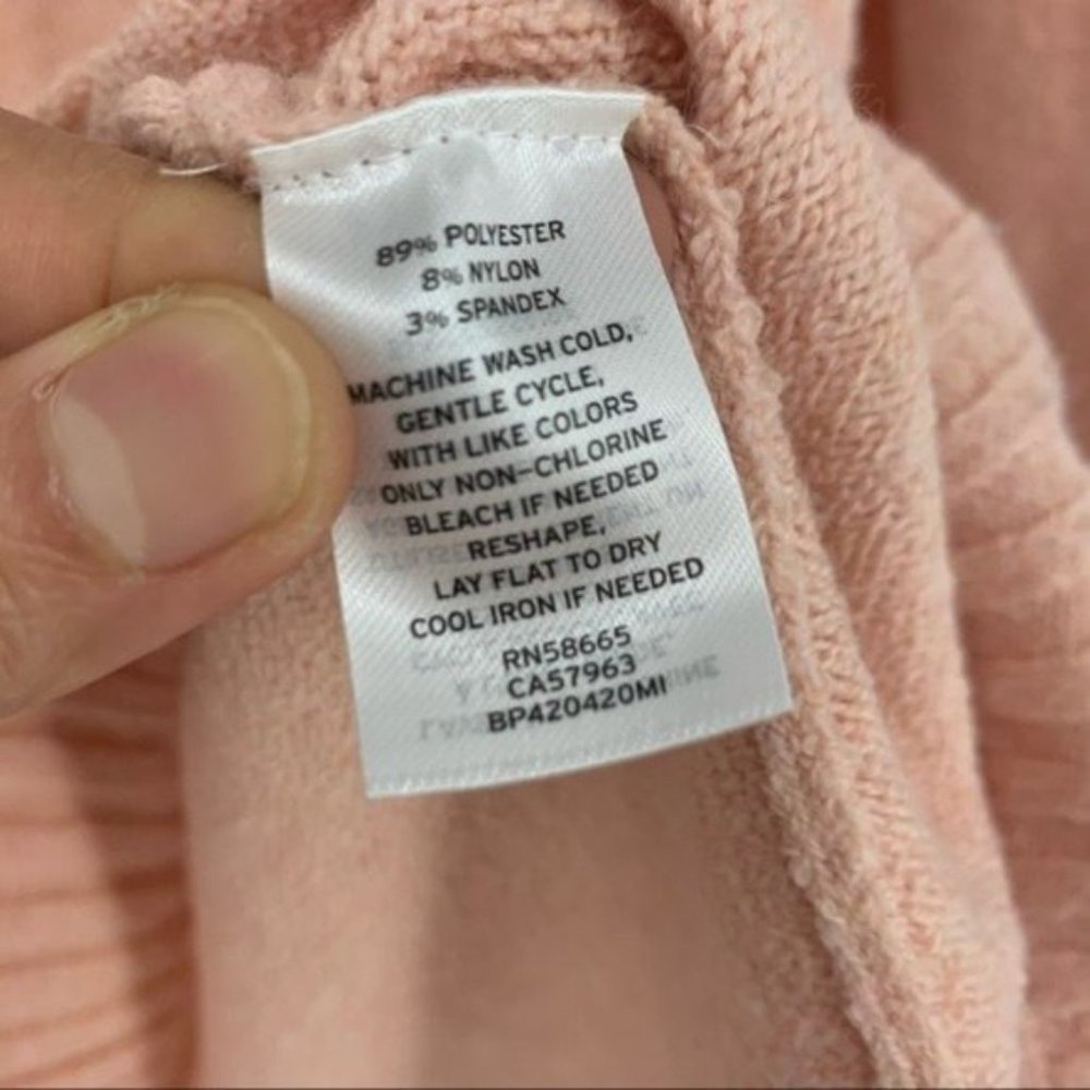 BP Pink Long Turtleneck Sweater Medium Pink - Picture 8 of 9